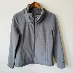 White Sierra | gray full zip up cowl neck sweater